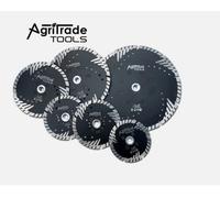 2X 150mm Hot Pressed Diamond Saw - With Slant Protection Teeth Granite - M14 Flange