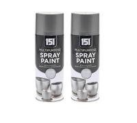2X 151 Multipurpose Spray Paint Metallic Silver 400ml - Professional Smooth Finish Aerosol for Wood, Metal, Plastic, Ceramic & More - Fast Dry Interior & Exterior Use - Durable High Coverage Paint