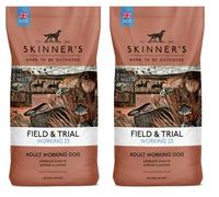 2x 15KG BAGS SKINNERS FIELD & TRIAL WORKING 23 COMPLETE DRY DOG FOOD 30KG
