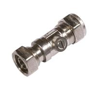 2X 15mm x 1/2" Straight Chrome Service Valve | 2X 15mm x 1/2" Straight Chrome Service Valves | Chrome Finish | Straight Pattern Connection | Pack of 2
