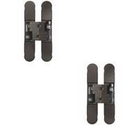 2x 160 x 32mm Concealed Heavy Duty Hinge Fits Unrebated Doors Bronze Plated