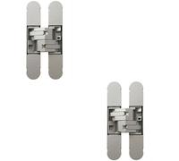 2x 160 x 32mm Concealed Heavy Duty Hinge Fits Unrebated Doors Champagne