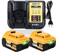 2X 18V 5.5Ah/5500mAh DCB182 DCB200 18V/20V Li-Ion + 4A Charger replacement battery for dewalt DCB184 DCB180 DCB200 battery