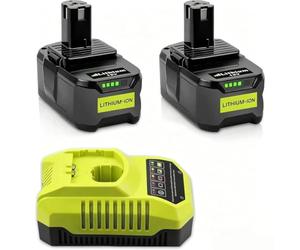 2X 18V 5.5Ah P108 Replacement Battery for Ryobi + 4A P117 Charger Compatible with Ryobi One+ Battery RB18L50 RB18L25 RB18L40 RB18L20 RB18L15 RB18L13 P102 P103 P104 P105 P106 P107 P108