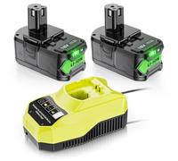 2x 18V 5500mAh P108 Replacement for Ryobi 18V battery + 4A P117 Charger | Compatible with Ryobi One+: RB18L50 RB18L25 RB18L40 RB18L20 RB18L15 RB18L13 P102 P103 P104 P105 P106 P108