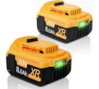 2X 18V 8.0Ah/8000mAh Li-Ion replacement battery for Dewalt battery 18V DCB182 DCB200 DCB184 DCB101 DCB107 DCB112 DCB105 DCB115 DCB203