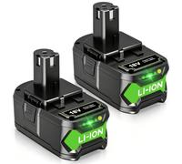 2X 18V 8.0Ah Li-ion Battery Replacement for Ryobi ONE+ Cordless Power Tools | Compatible with Ryobi Li-ion Batteries RB18L50 RB18L40 RB18L25 P102 P103 P104 P105 P107 P108 With LED Indicator