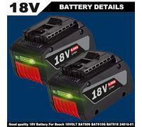 2x 18V 8.0Ah Lithium-Ion Battery For Bosch Professional GBA BAT609 BAT620 BAT610