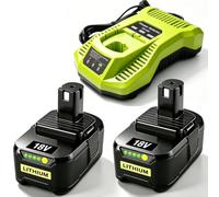 2X 18V 8.0Ah P108 Replacement for Ryobi Battery One+ with P117 Charger | P102 P103 P104 P105 P106 P107 RB18L50 RB18L25 RB18L40 RB18L15 RB18L13 Compatible for Ryobi 18v Battery