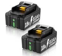 2x 18V 8000mAh Li-Ion Replacement Battery Compatible with BL1830 Battery BL1860 BL1850B BL1850 BL1830B BL1830 BL1815 BL1835 BL1845 BL1840B BL1840 194205-3 LXT-400 Tool Batteries With LED Indicator