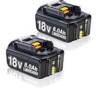 2X 18V 8000mAh Li-Ion Replacement Battery for BL1830 18V Batteries BL1860 BL1850B BL1850 BL1830B BL1830 BL1815 BL1840B BL1835 BL1845 BL1840 194205-3 LXT-400 Tool Batteries With LED Indicator