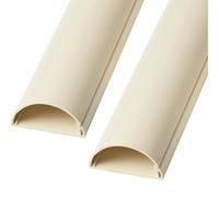 2m (2X 100cm) - 30mm x 15mm Magnolia Trunking | Half Round Cable Conduit Cover | HDMI AV TV Ethernet & Audio Wire Ducting | Wall Tidy Management | Self-Adhesive Backing *Easy Install* | Skirting Home