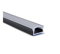 2X 1M/3.3ft Aluminium LED Profile with Cover/Extrusion Channel for 12V 5050 5630 3528 Strip Lights Single Colour RGB White Kitchen Cabinet (Black, Opal Cover)