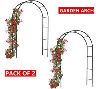 2X 2.4M Garden Arch Trellis Metal Tubular Frame Climbing Plant Archway Arbour