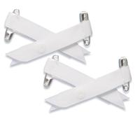 2x 2 Bra Strap Retainers with Safety Pins, White - Bundled by GetInStyleShop