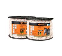 Gallagher electric fence conducting wire Turboline Rope, duopack (2x200m) White - Electric fence rope conductor / cord conductor - Electric fence wire conductor