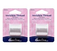 2X 200m Hemline Invisible Thread, Clear - Bundled by GetInStyle Shop