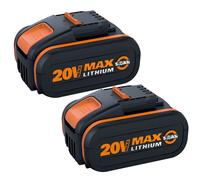 2X 20V 5.0Ah Li-Ion Battery Replacement For Worx WA3551 WA3551.1 WA3553 WA3553.1