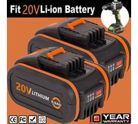 2X 20V 5.0Ah Li-Ion Battery Replacement For Worx WA3551 WA3551.1 WA3553 WA3553.1