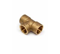 2X 22MM x 22MM x 1/2" Brass Branch Reducing Tee Compression x Compression x Female BSP EF3 BG