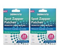 2x 24 Derma V10 Spot Zapper Patches | Helps Faster Healing For Blemishes And Pimples | Waterproof, Breathable, Long Lasting, Invisible | 2 Sizes - Bundled by Smart Cutie