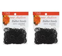 2x 300Pcs Rubber Bands Black and Mix Colourful Elastic Bands File Folder Elastic, Rubber Bands Stationary Thick Strong Elastic Stretchable Bands for School & Home Supplies, NMB (Black, 600Pcs)