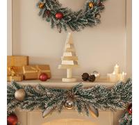 2x 30cm Natural Solid Pine Wood Christmas Trees Decoration Set Rustic DIY Decor