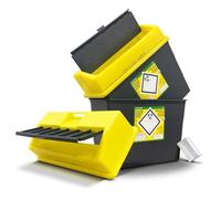 2x 30L Sharps Waste Bin Container Pre-Injection Disposal Kit + 100pc Wipes | Twin Pack X-Large Capacity Kit, Isopropanol Wipes Included, Ideal for Needles, Syringes, Lancets, Scalpels, Medical Sharps