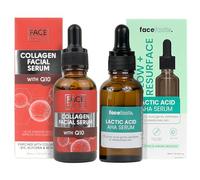 2x 30ml Face Facts Serums: Moisturising Facial Serum and Collagen and Q10 Facial Serum - Bundled by Smart Cutie
