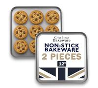 2X 31cm Square Oven Baking Tray, Superior Double Coated Non Stick, Made in England