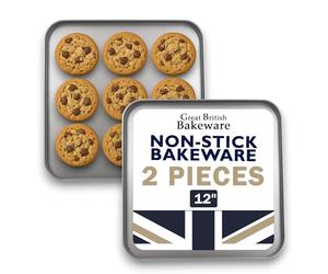 2X 31cm Square Oven Baking Tray, Superior Double Coated Non Stick, Made in England