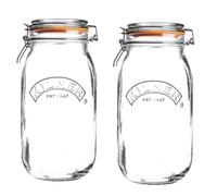 2x 3L Round Clip Top Kilner Glass Storage Preserve Airtight
