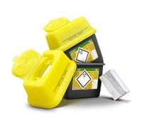 2x 3L Sharps Waste Bin Container Pre-Injection Disposal Kit + 100pc Wipes | Twin Pack Compact Homecare Kit, Isopropanol Wipes Included, Ideal for Needles, Syringes, Lancets, Scalpels, Medical Sharps