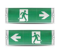 2X 3W LED Emergency Bulkhead - Fire Safety Exit Sign IP65 Waterproof 3hr Backup Wall Mounted Maintained Light (2X Lights)
