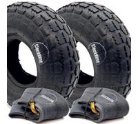 2x 4.10/3.50-4 Tyre & Tube, Sack Truck & Trolley Tire Block Tread 4pr 2pcs