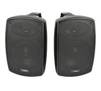 Loops 2x 4" 60W Black Outdoor Rated Speakers 8 OHM Weatherproof Wall Mounted HiFi Loops Black