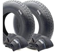 2x 4.80/4.00-8 Wheelbarrow Tyre & Tube Block Tread Pattern 2pcs