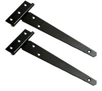 2X 4" Inch X 100mm T Hinges Black Outdoor Gate/door Garden Shed Tee Strap