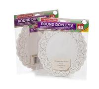 2x 40 White Round Lace Doyleys 22cm/8.5" for Entertaining and Parties - Bundled by GetInStyle Shop