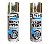 2x 400ml Professional Chrome Effect Spray Paint Auto Extreme for Perfect Finish