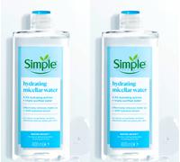 2x 400ml Simple Hydrating Micellar Water For Dry Skin Effectively Removes Makeup
