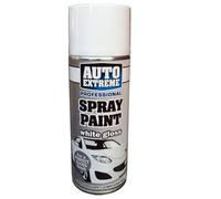 2x 400ml White Gloss Spray Paint, Automotive Paint Sprayer, Multipurpose Exterior Black Spray Paint Matt, Interior Metal Spray Paint, for Cars, Bikes,Vans, Metal, Wood