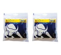 2x 450 Bull Brand 6mm Slim Filter Tips Cigarette Resealable Bags Tobacco Rolling Smoking - Bundled By GetInStyle Shop