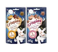 2x 45g Cat Treats Crispies Beef & Chicken and Salmon & Trout - Bundled by GetInStyle Shop