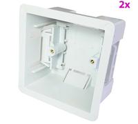 2X 47mm Deep Plasterboard Back Box Single Dry Lining Wall Flush Mount Pattress