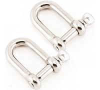2X 4mm Stainless Steel D Shackles | Pair of Coupler Joiner Link Bolts | Outdoor Wire Rope Chain Connectors | Secure Install Tie Lengths