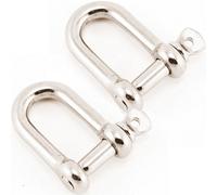 2x 4mm Stainless Steel D Shackles Wire Rope Chain Coupling Joiner Link Bolt