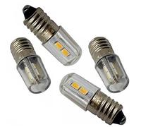 2x 4x LED Torch E10 3V 2.8-3.2V Screw Base Warm Cool White Warm White Bulb (Warm White, Pack of 4)
