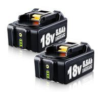 2x 5.5Ah Replacement for Makita 18V Battery BL1850B BL1860B BL1850 BL1860 BL1840 BL1830 BL1830B BL1820 BL1815 BL1835 BL1845 High Capacity Tool Pack