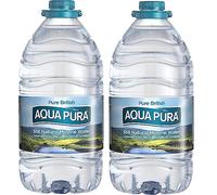 2x 5 Litre Aqua Pura, Large Bulk Big Bottle Still Natural Mineral Water,(Pack of 2, total 10 litre)